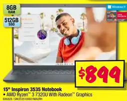 JB Hi-Fi 15" Inspiron 3535 Notebook offer
