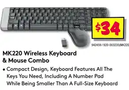 JB Hi-Fi Mk220 wireless keyboard & mouse combo offer