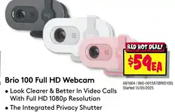 JB Hi-Fi Brio 100 full hd webcam offer