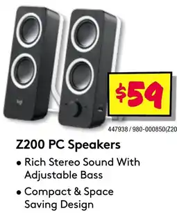 JB Hi-Fi Z200 pc speakers offer