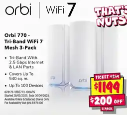 JB Hi-Fi Orbi 770 - tri-band wifi 7 mesh 3-pack offer