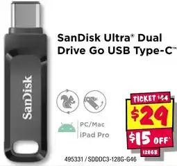 JB Hi-Fi SanDisk Ultra Dual Drive Go USB Type-C offer