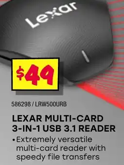 LEXAR MULTI-CARD 3-IN-1 USB 3.1 READER