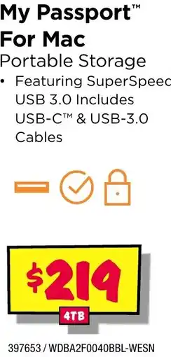 JB Hi-Fi My Passport For Mac Portable Storage offer