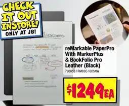 JB Hi-Fi Remarkable paperpro with markerplus & bookfolio pro leather (black) offer