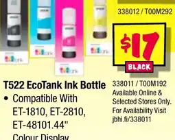JB Hi-Fi T522 EcoTank Ink Bottle Black offer