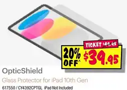 JB Hi-Fi OpticShield Glass Protector for iPad 10th Gen offer