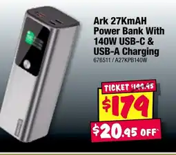 JB Hi-Fi Ark 27KmAH Power Bank With 140W USB-C & USB-A Charging offer