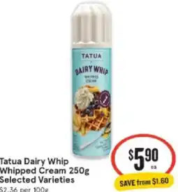 Tatua dairy whip whipped cream