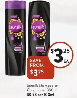 Foodworks Sunsilk Shampoo or Conditioner offer