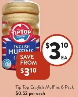 Foodworks Tip top english muffins offer