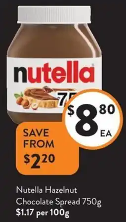 Foodworks Nutella Hazelnut Chocolate offer