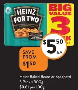 Foodworks Heinz Baked Beans or Spaghetti offer
