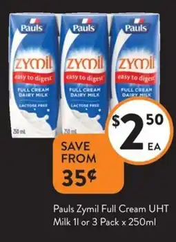 Foodworks Pauls Zymil Full Cream offer