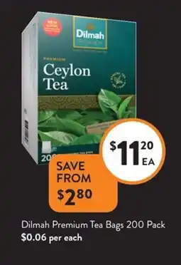 Foodworks Dilmah premium tea bags offer