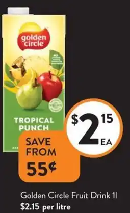 Foodworks Golden circle fruit drink offer