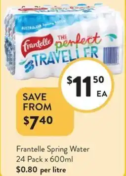Foodworks Frantelle Spring Water offer