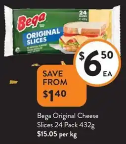 Bega original cheese slices