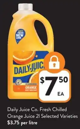 Foodworks Daily juice co. fresh chilled orange juice offer