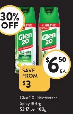 Foodworks Glen 20 Disinfectant Spray offer
