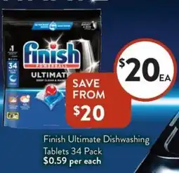 Foodworks Finish ultimate dishwashing tablets offer