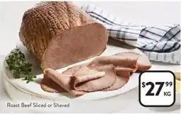 Foodworks Roast Beef Sliced or Shaved offer