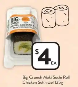 Foodworks Big crunch maki sushi roll chicken schnitzel offer