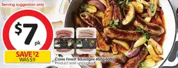 Coles Coles Finest Sausages offer