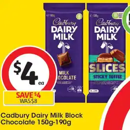 Coles Cadbury Dairy Milk Block Chocolate offer