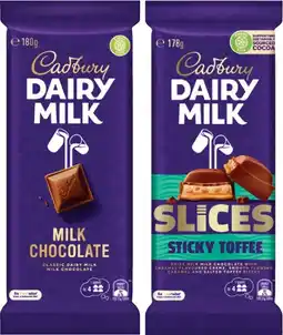 Coles Cadbury Dairy Milk Block Chocolate 150g-190g offer