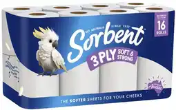 Coles Sorbent 3-Ply Silky White Toilet Tissue 16 Pack offer