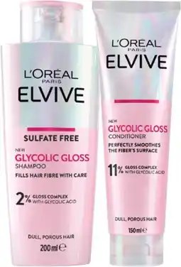 Coles L'Oréal Elvive Glycolic Gloss Shampoo 200mL or Conditioner 150mL offer