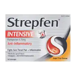 Woolworths Strepfen Intensive Sore Throat Lozenges Sugar Free Orange Pk 16 offer