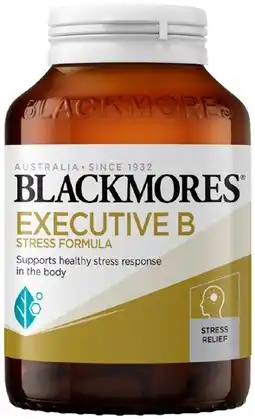 Coles Blackmores Executive B Stress Formula Tablets 125 Pack offer