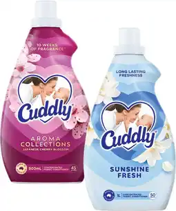 Coles Cuddly Concentrate Fabric Conditioner 900mL-1 Litre offer