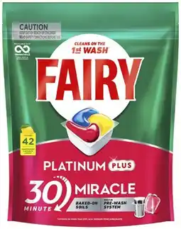 Coles Fairy Platinum Plus Dishwashing Tablets 42 Pack offer