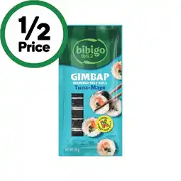 Woolworths Bibigo Gimbap Seaweed Rice Roll 250g β From the Freezer offer