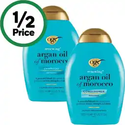 Woolworths OGX Shampoo or Conditioner 385ml offer