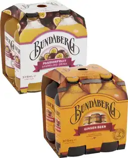 Coles Bundaberg Brewed Soft Drink 4x375mL offer