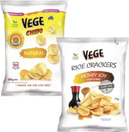 Coles Vege Chips or Rice Crackers 75g-100g offer