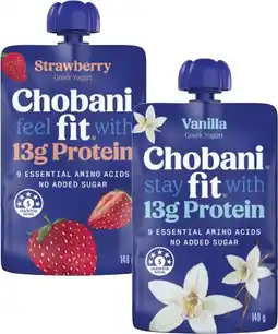 Coles Chobani Fit Protein Yogurt Pouch 140g offer