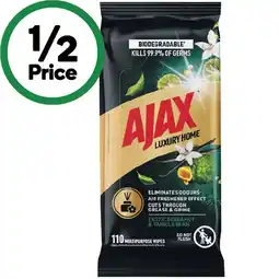 Woolworths Ajax Luxury Home Cleaning Wipes Pk 110 offer
