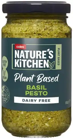 Coles Coles Nature's Kitchen Basil Pesto 180g offer