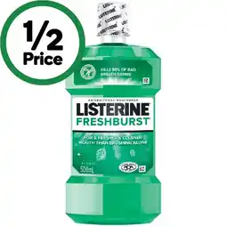 Woolworths Listerine Freshburst Mouthwash 500ml offer