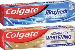 Coles Colgate Advanced Whitening Tartar Control or Max Fresh Toothpaste 115g offer
