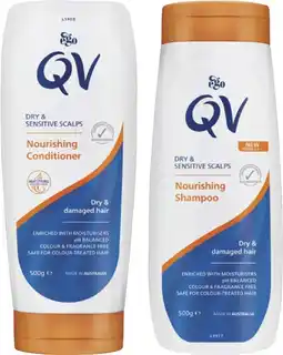 Coles QV Shampoo or Conditioner 500mL offer