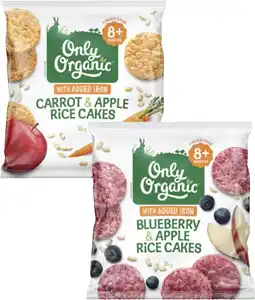 Coles Only Organic Blueberry & Apple or Carrot & Apple Rice Cakes 35g offer