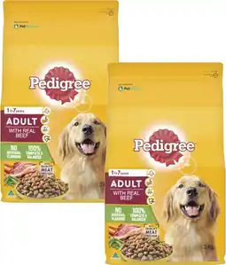Coles Pedigree Dry Dog Food 2.5kg-3kg offer