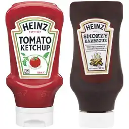 Woolworths Heinz Ketchup or Smokey Barbecue Sauce 500ml offer