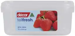 Coles Décor Tellfresh Container 1 Litre offer